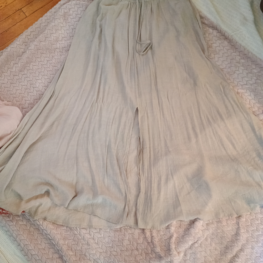 Flowy Beige Maxi Skirt